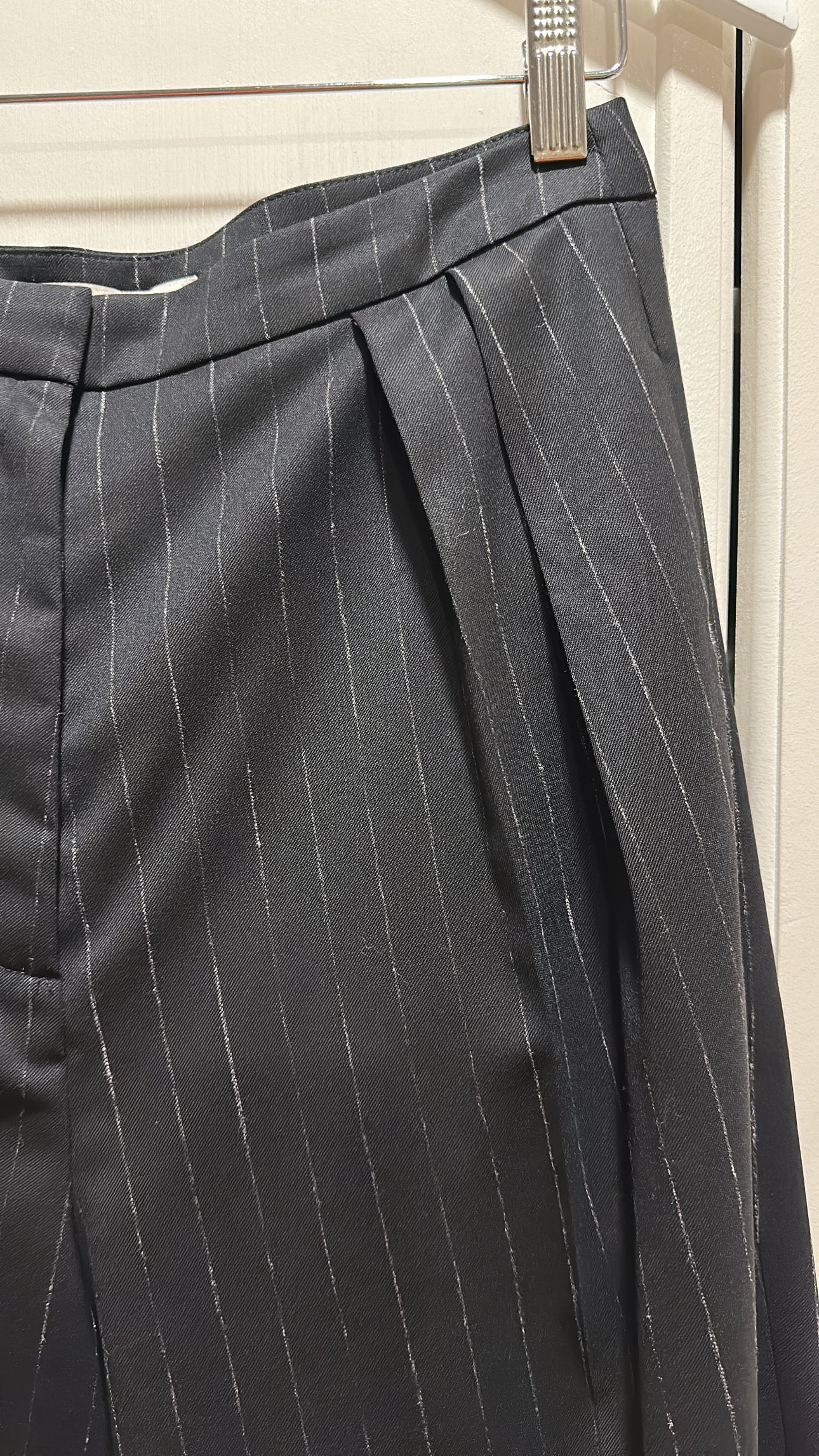 Róhe Wide Leg Pinstripe Trouser