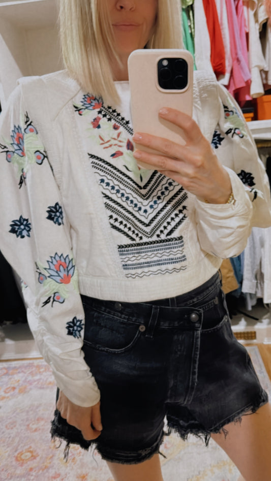 Maria Cher Embroidered Top