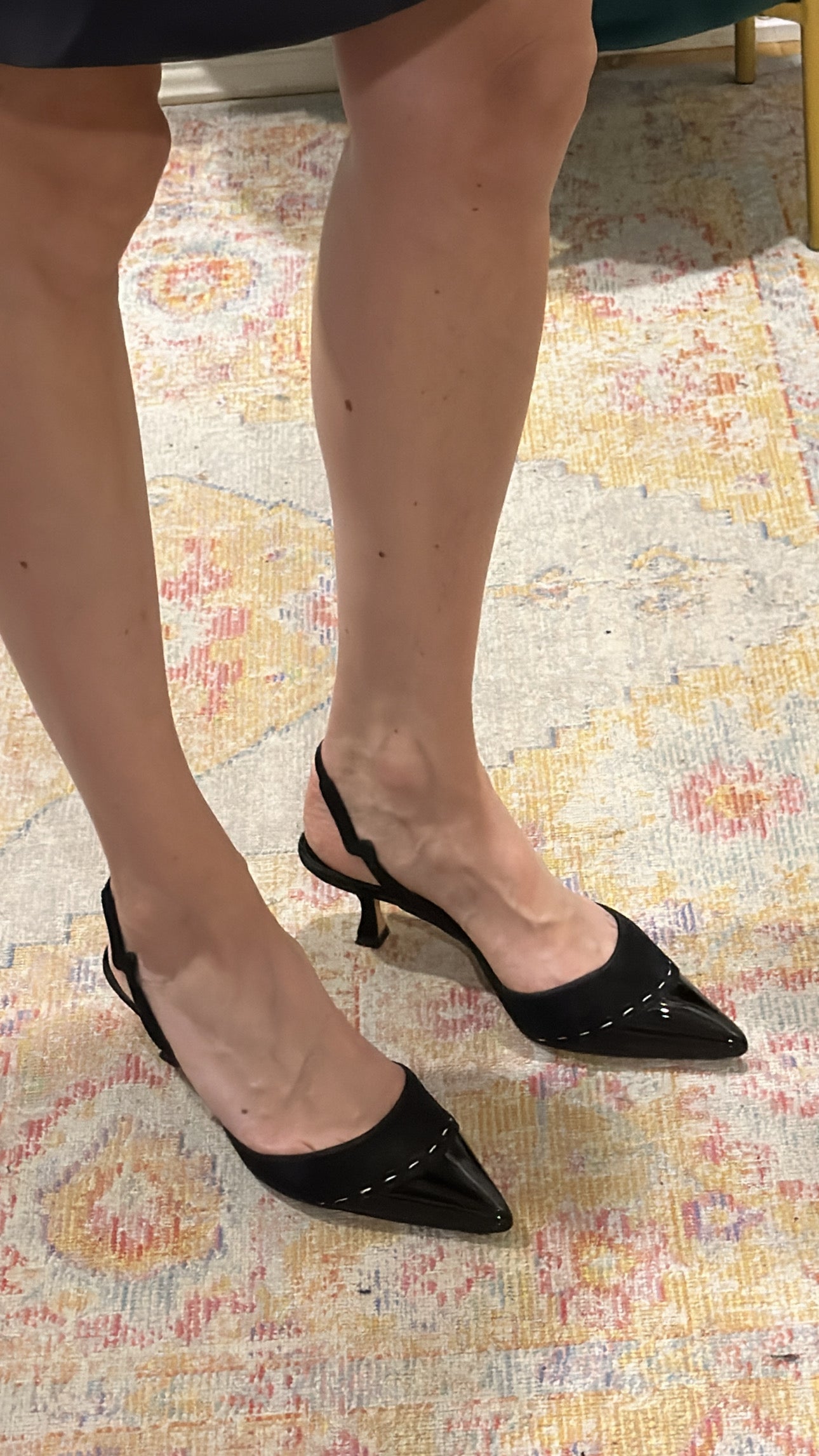 'Lorolyne' Black Slingback heel