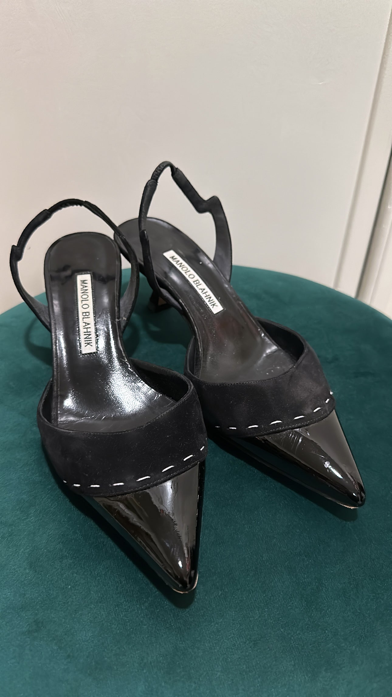 'Lorolyne' Black Slingback heel