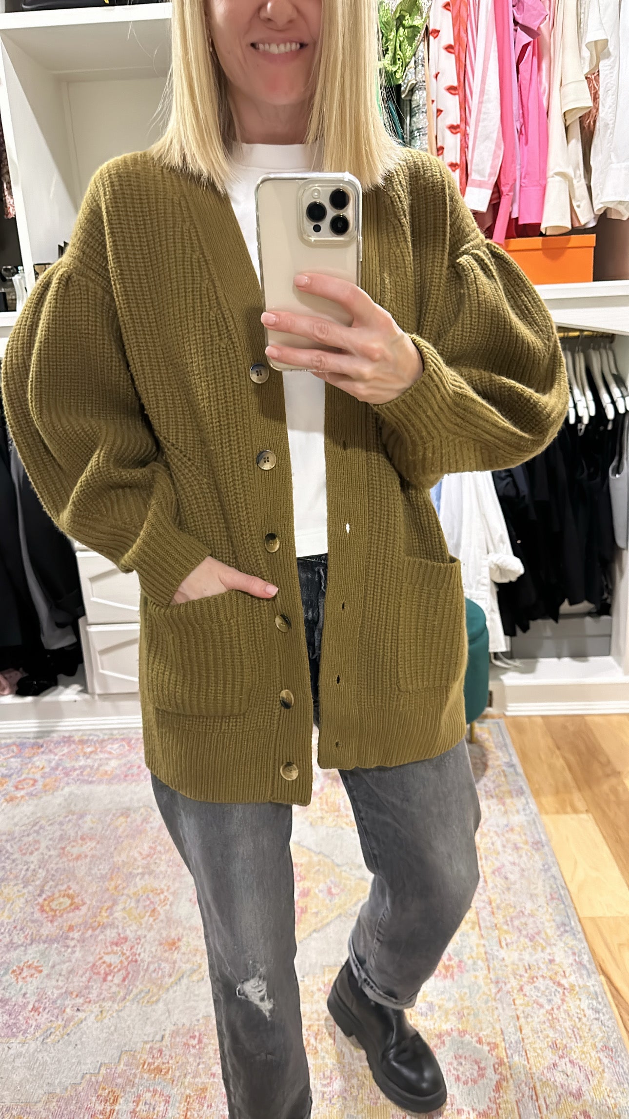 'Tillie' Cardigan with patch pockets