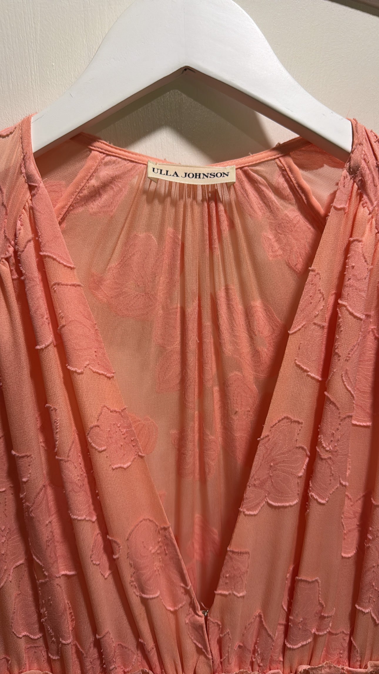 Ulla Johnson Rare Runway Margaux Fil Coupe Silk Maxi Dress