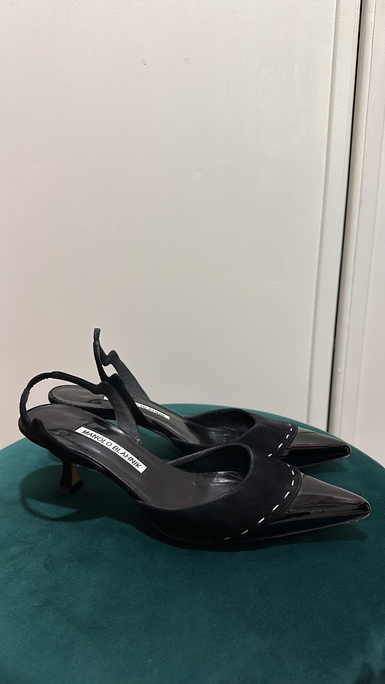 'Lorolyne' Black Slingback heel