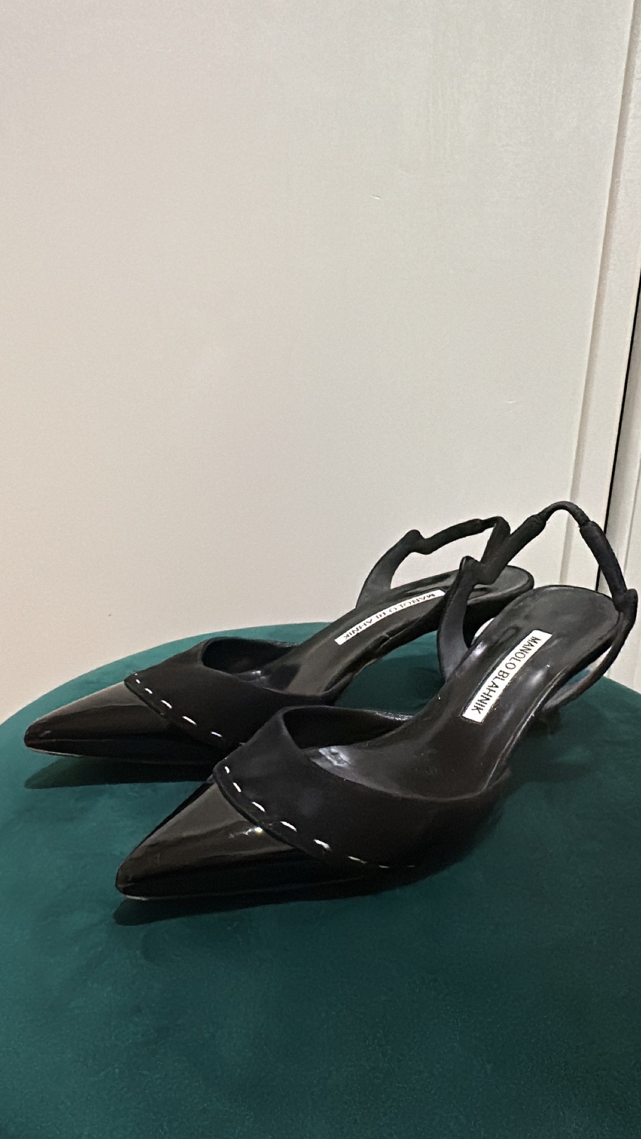 'Lorolyne' Black Slingback heel