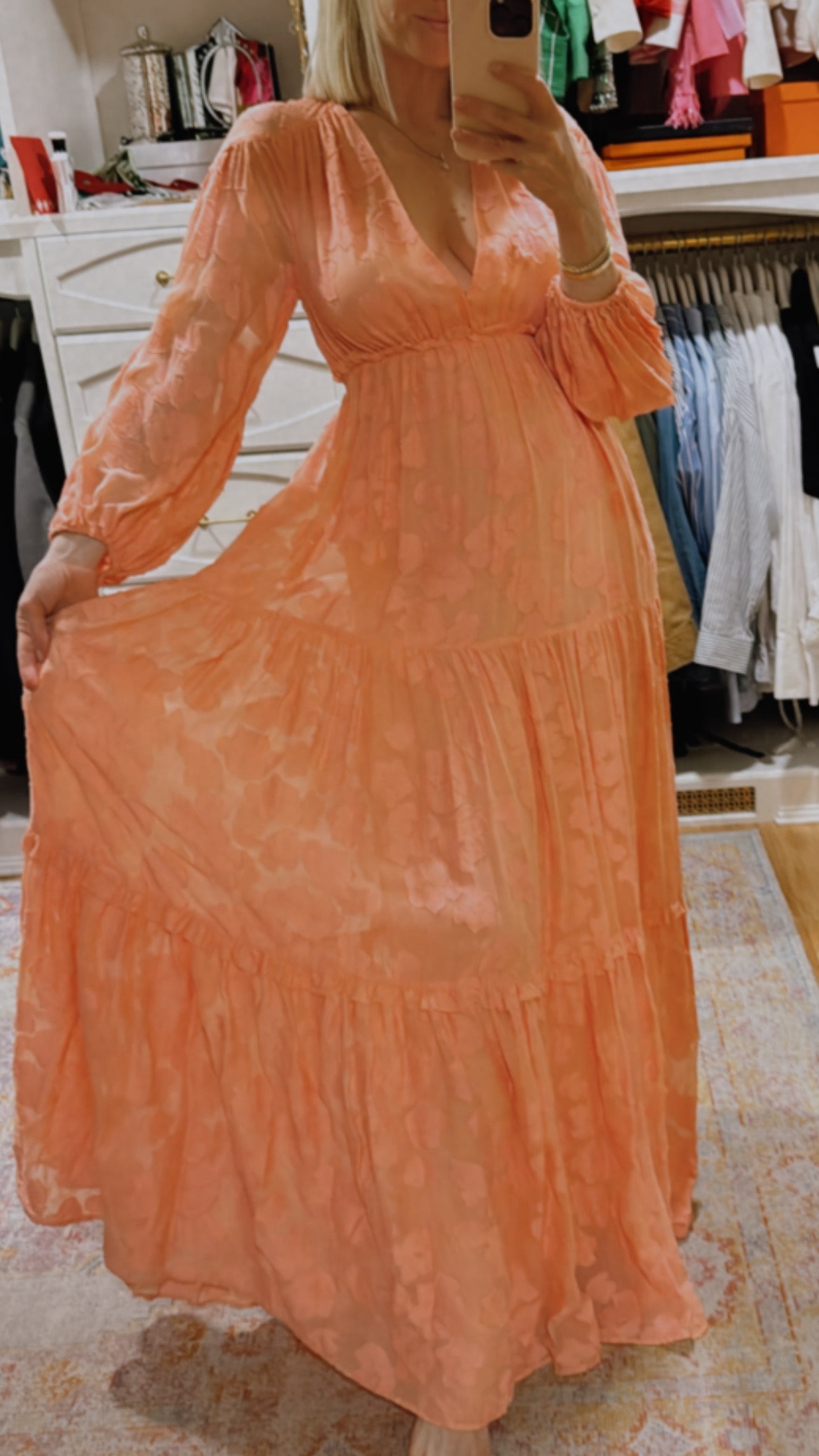 Ulla Johnson Rare Runway Margaux Fil Coupe Silk Maxi Dress