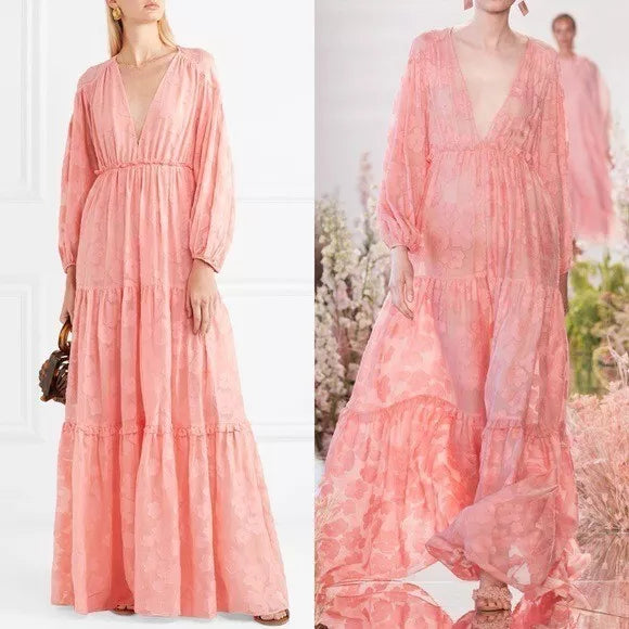 Ulla Johnson Rare Runway Margaux Fil Coupe Silk Maxi Dress